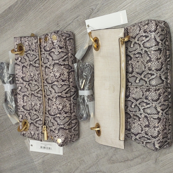 Hammitt Reversible Convertible VIP Montana Daisy Snake Clutch Crossbody Purse